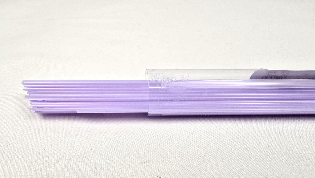 COE96 straight glass stringers, 1mm, Pastel Blue Violet Opal, R-170