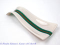 A hand-crafted glass decorative spoon rest "Grean stream"; fused glass; kitchen accent
