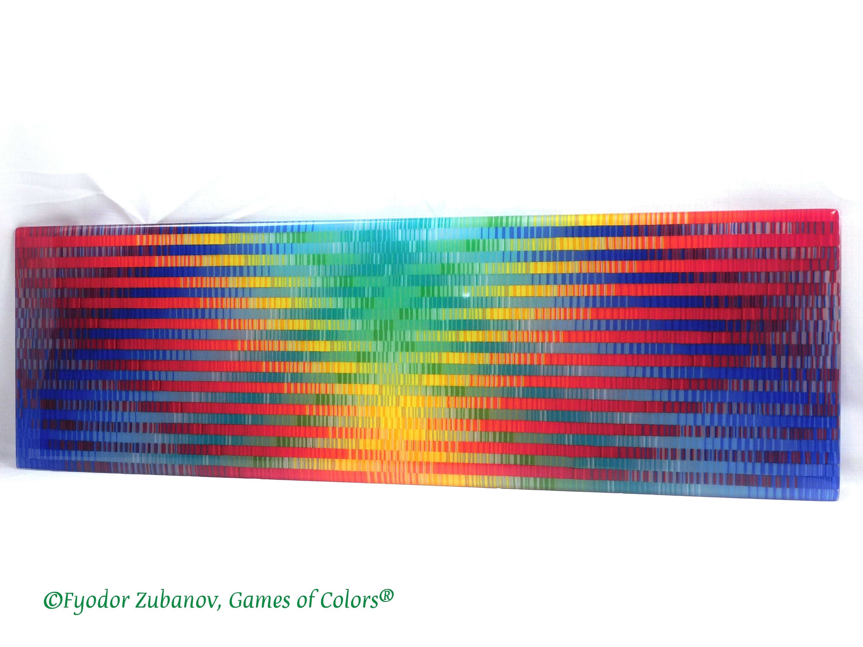 Rainbow Wings Fused Glass Wall Art Panel: Colorful Room Accent