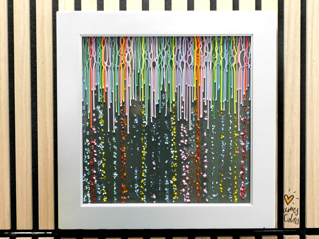 Colorfall — Fused Glass Wall Art on Dark Gray Background