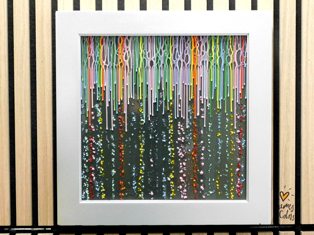 Colorfall — Fused Glass Wall Art on Dark Gray Background