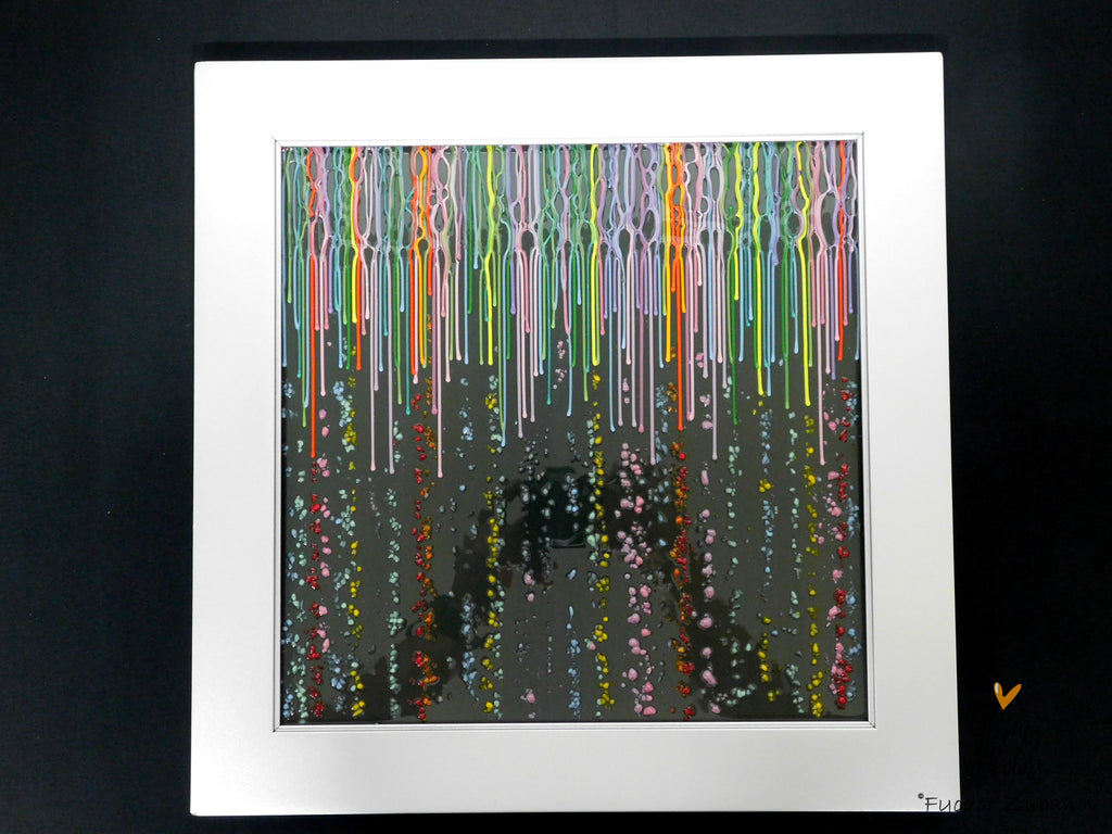 Colorfall — Fused Glass Wall Art on Dark Gray Background