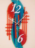 Wall clock Symphony in blue and orange