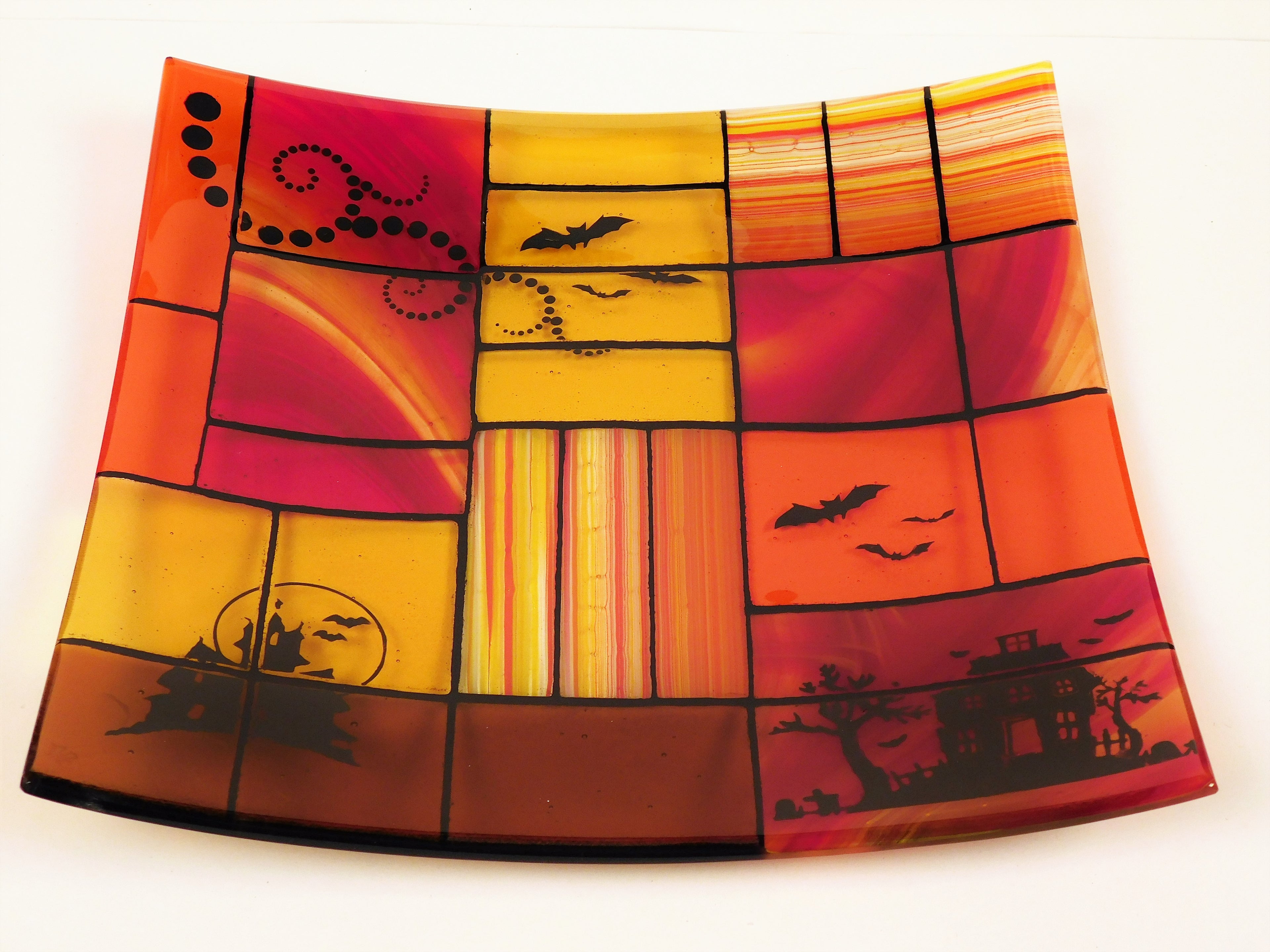 Fused Glass Plate Halloween