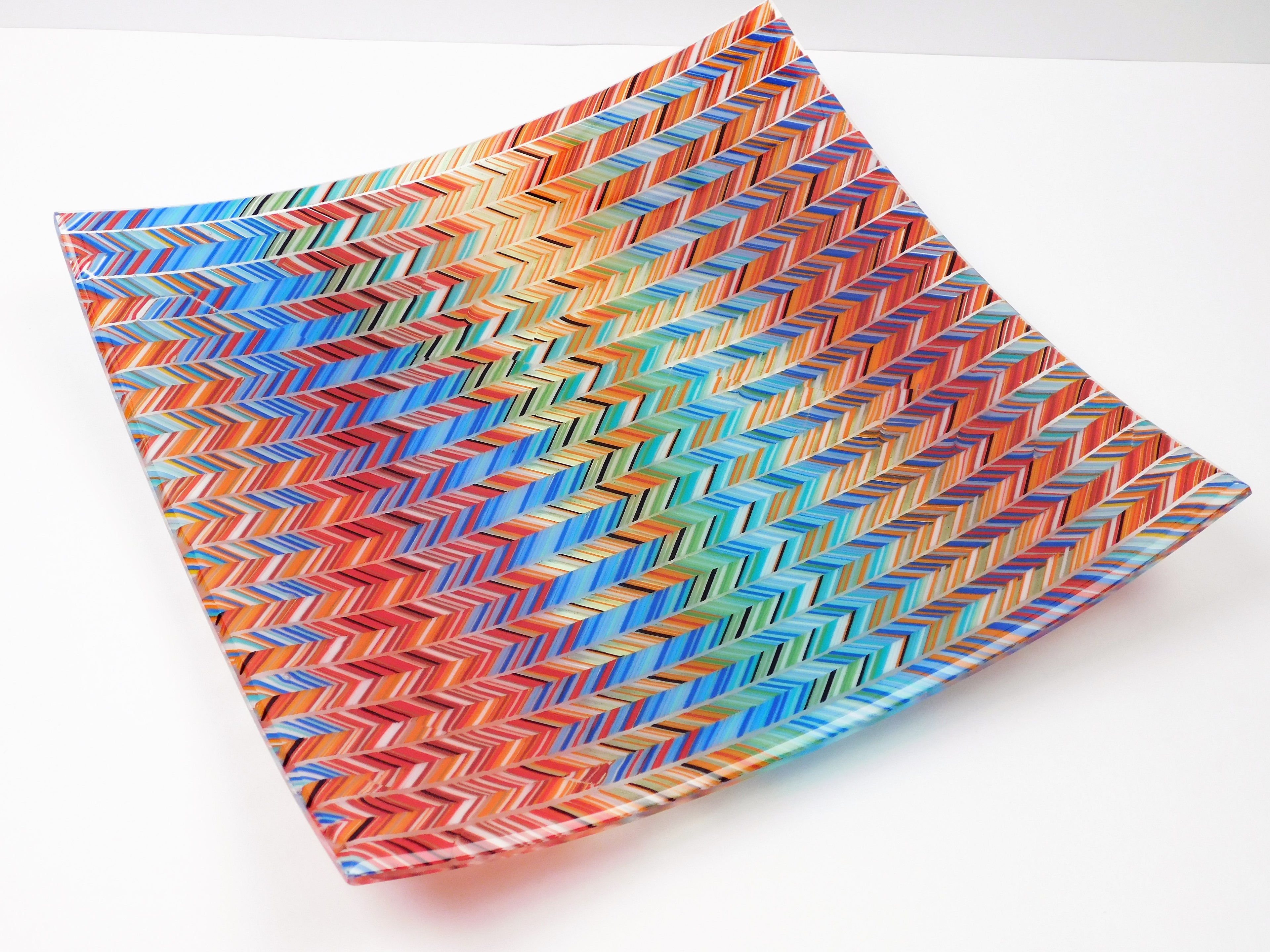 Fused Glass Plate Morning Aurora