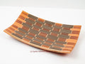 Fused Glass Plate Pinh champagne and chocolate