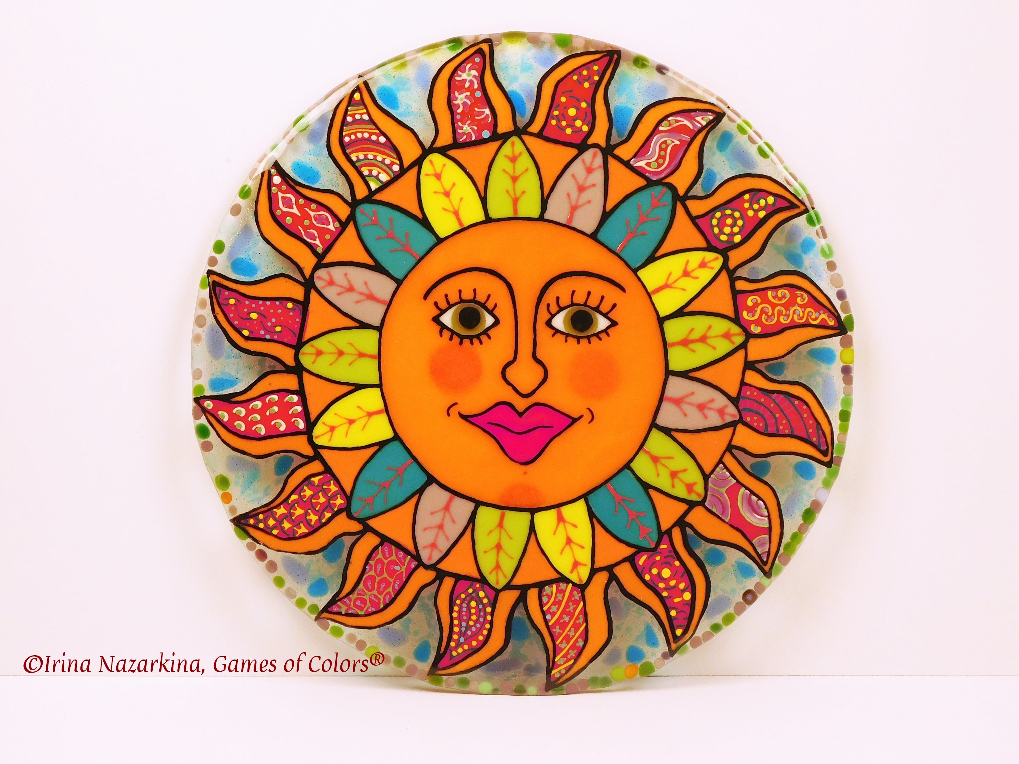 Decorative glass wall panel "The Sun"