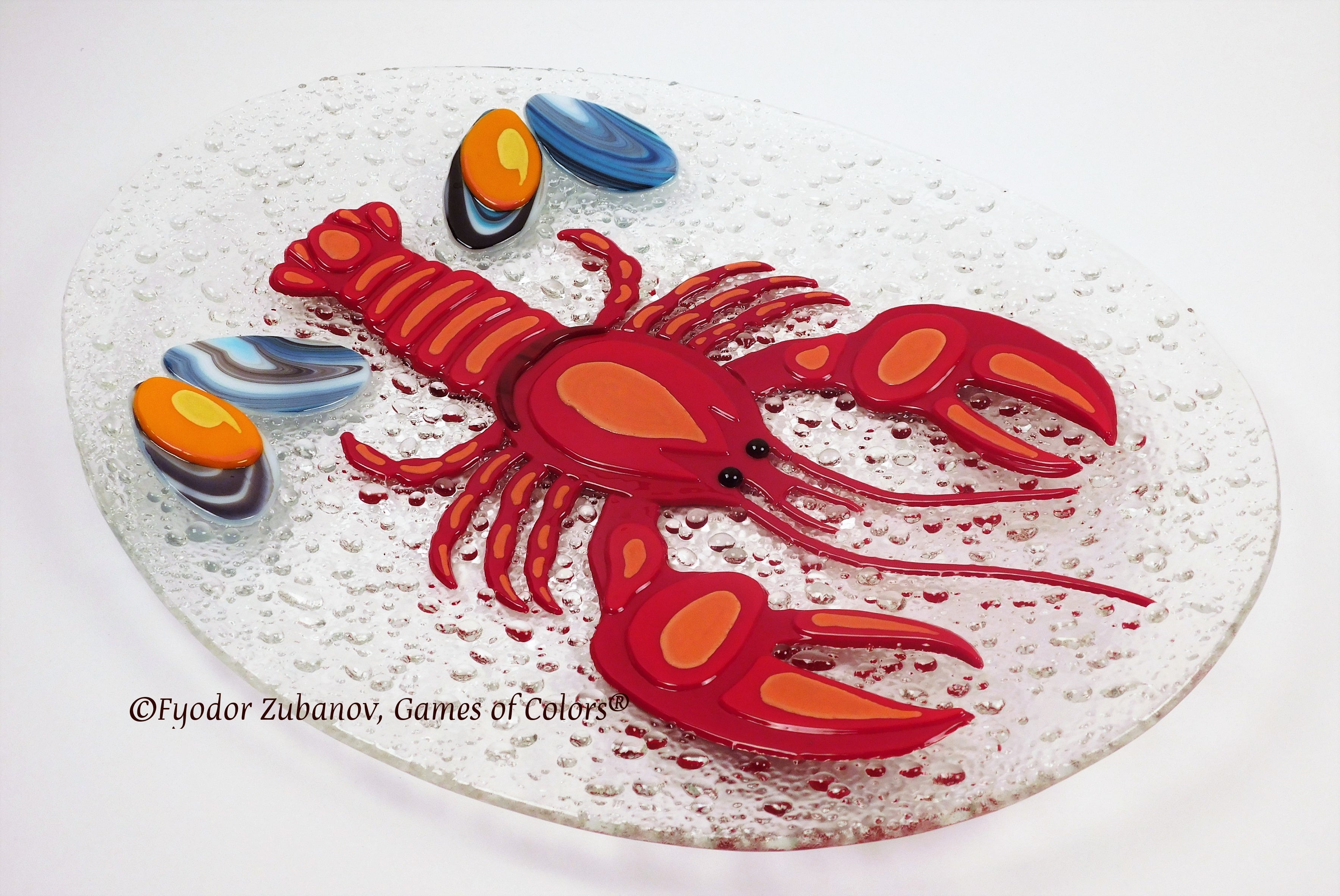 Fused Glass Plate Lobster