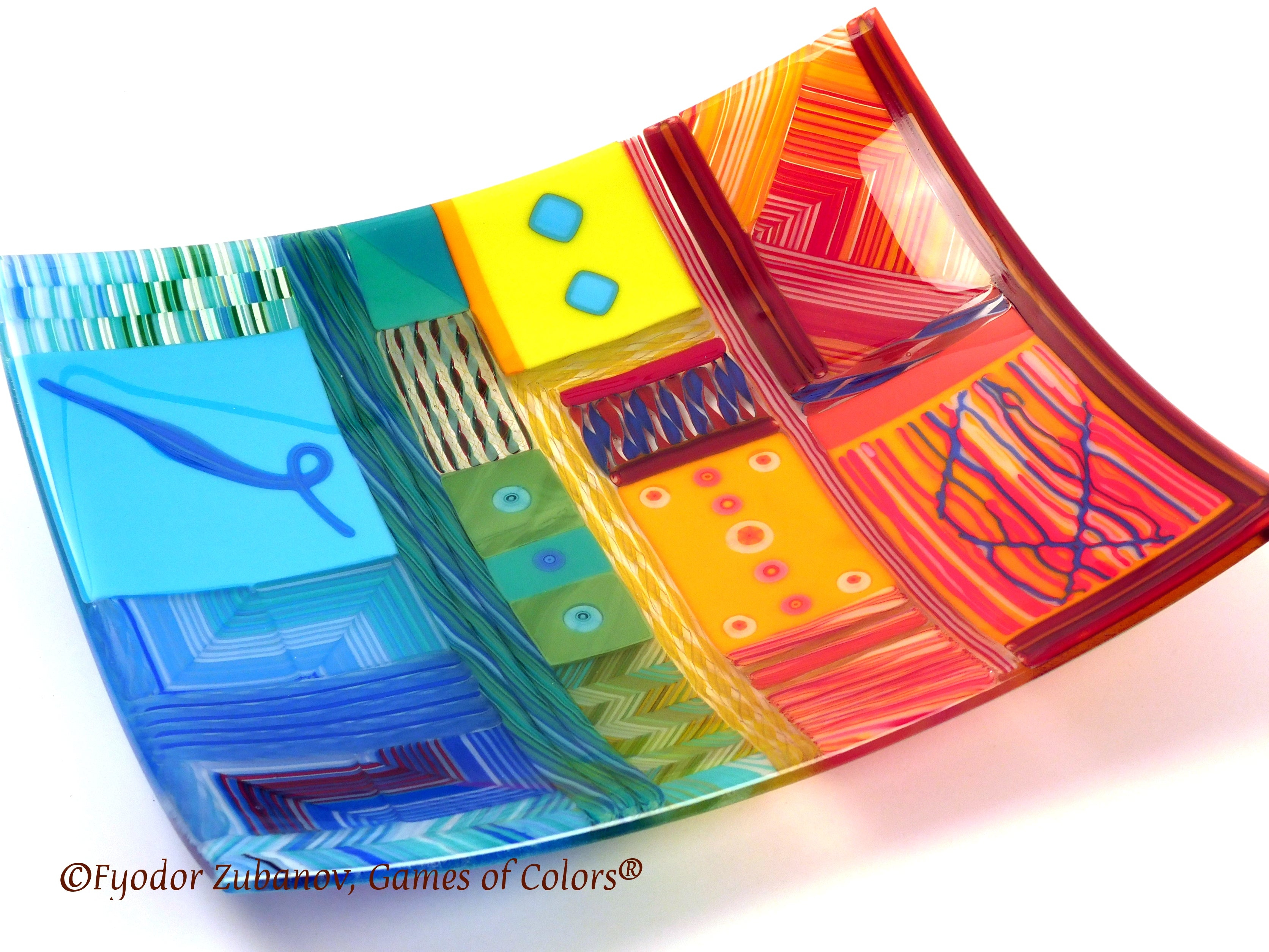 Fused Glass Plate Patchwork