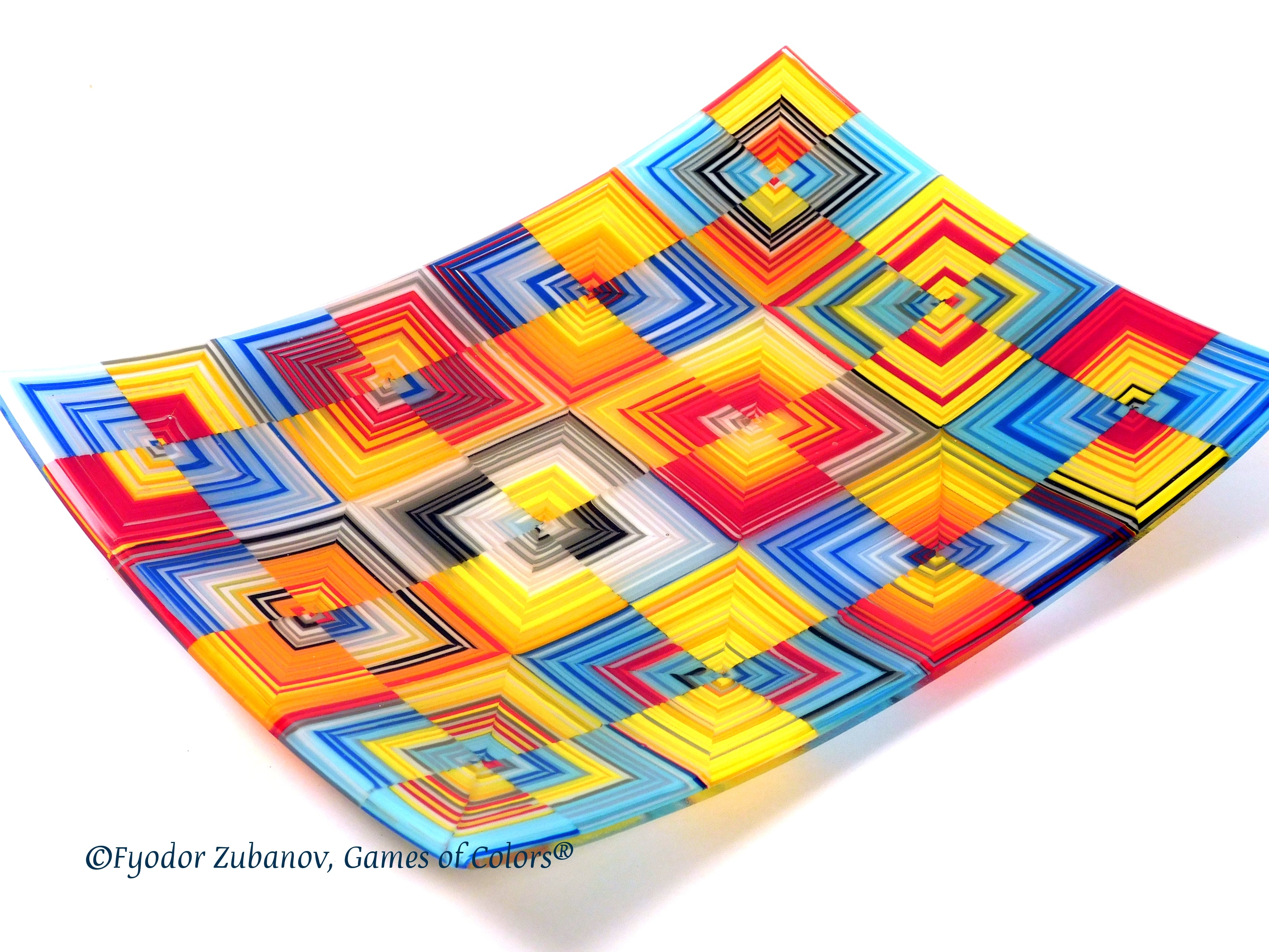 Fused Glass Plate Broken Illusions