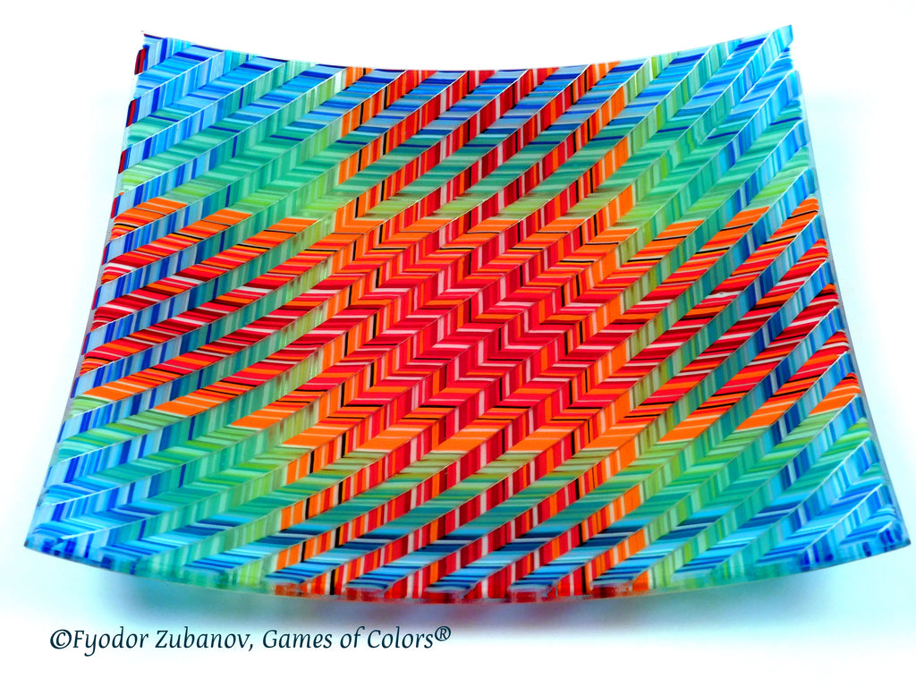 Fused Glass Plate Molten Ice