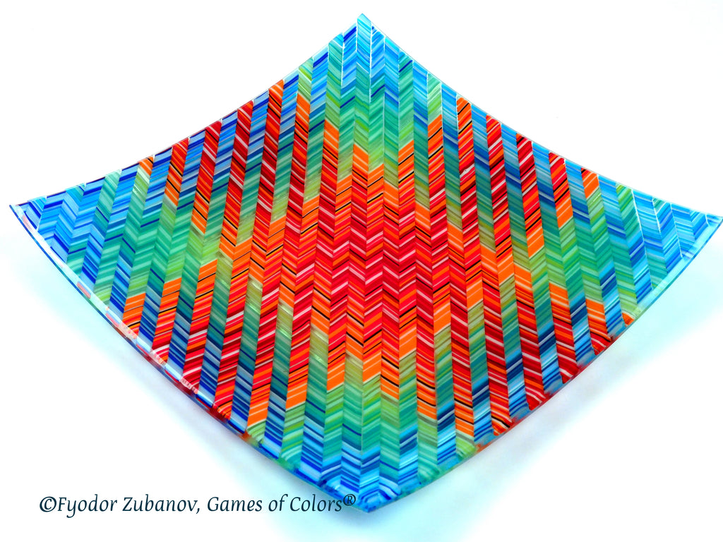 Fused Glass Plate Molten Ice