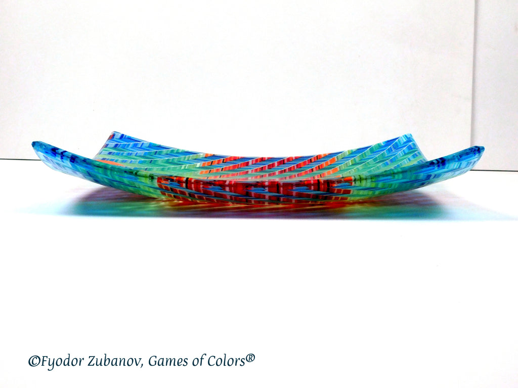 Fused Glass Plate Molten Ice