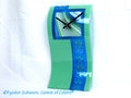 Wall clock Chevrons stream. Blue-green