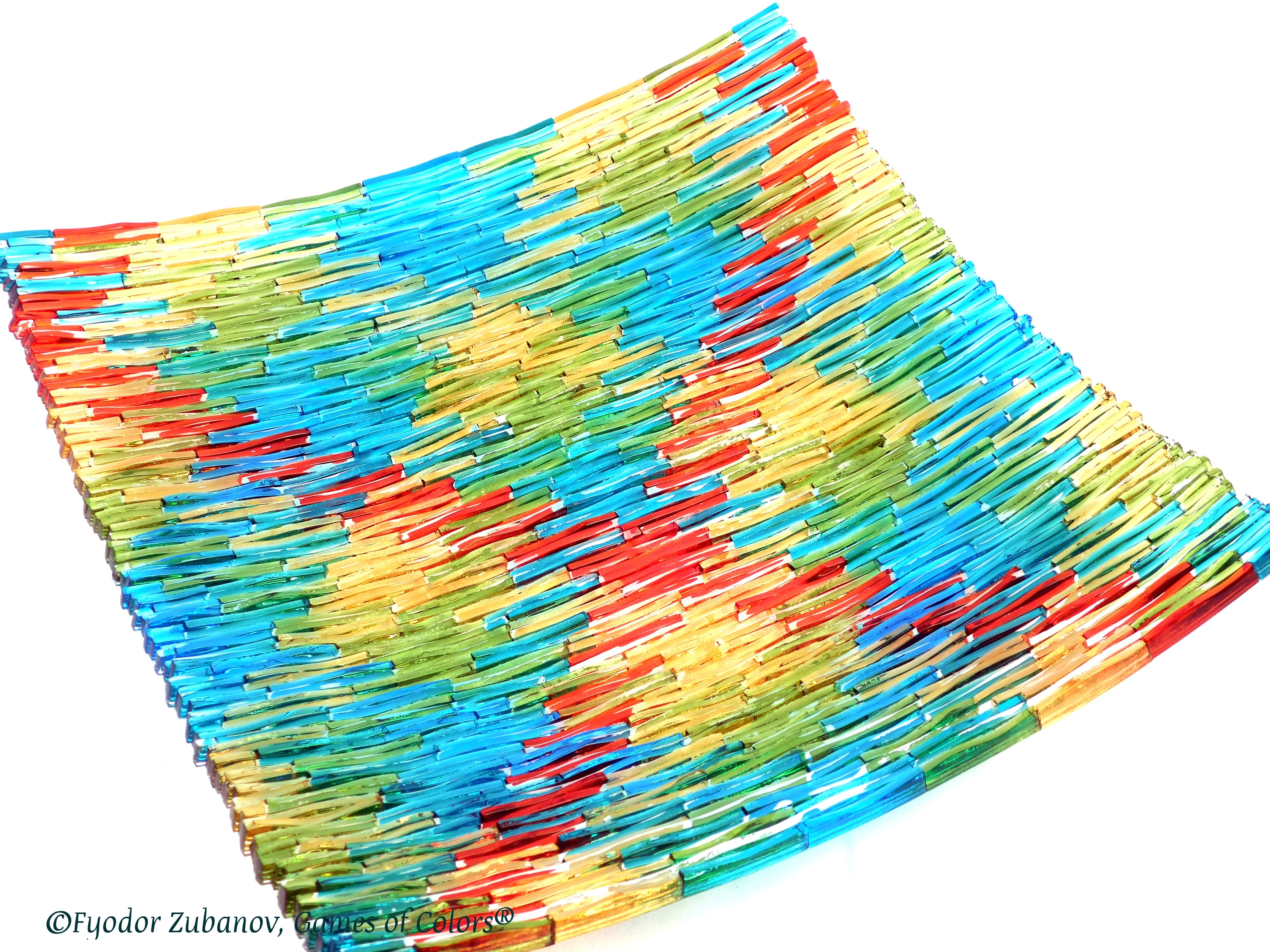 Fused Glass Plate Pastel reflections