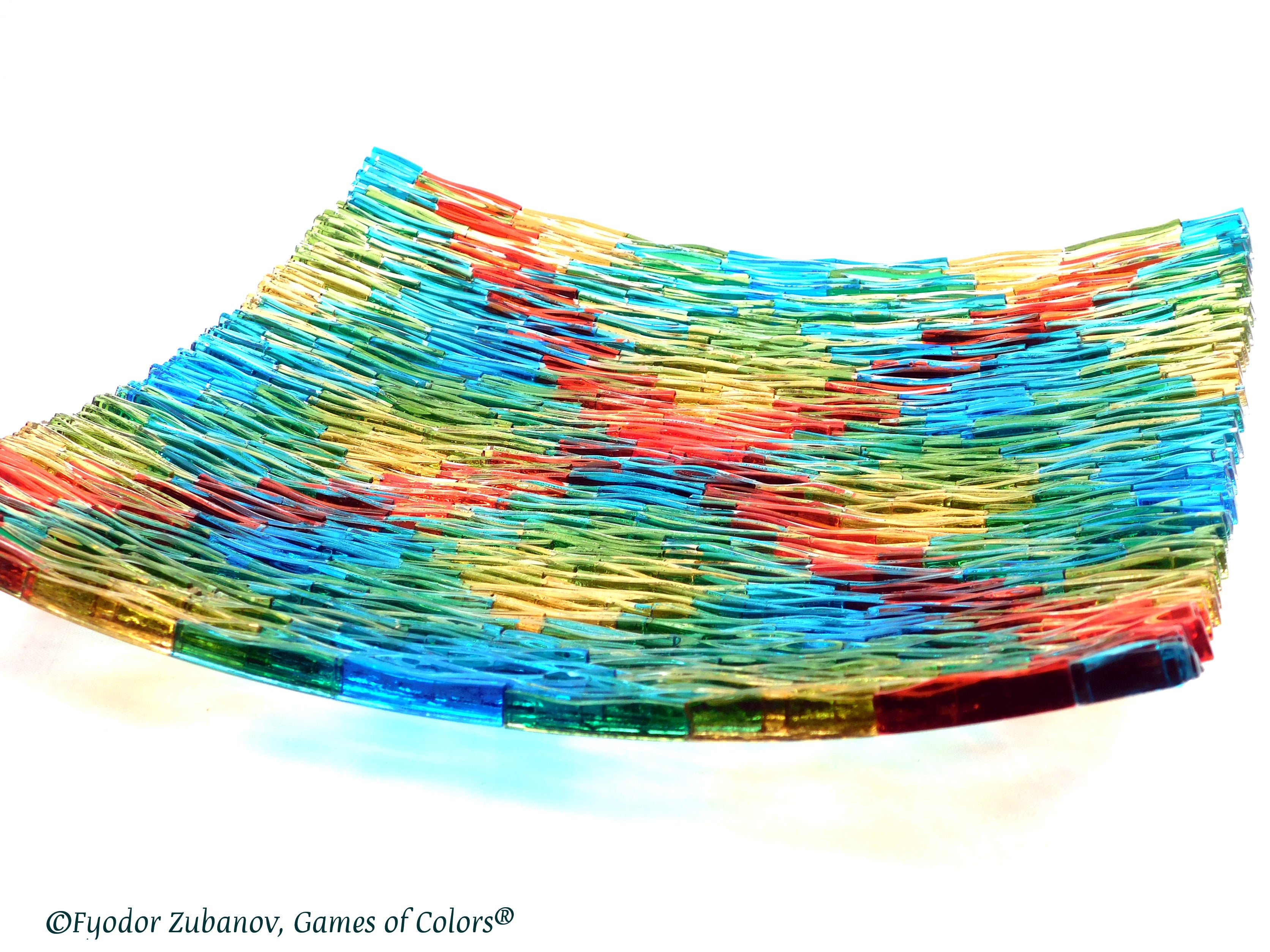 Fused Glass Plate Pastel reflections
