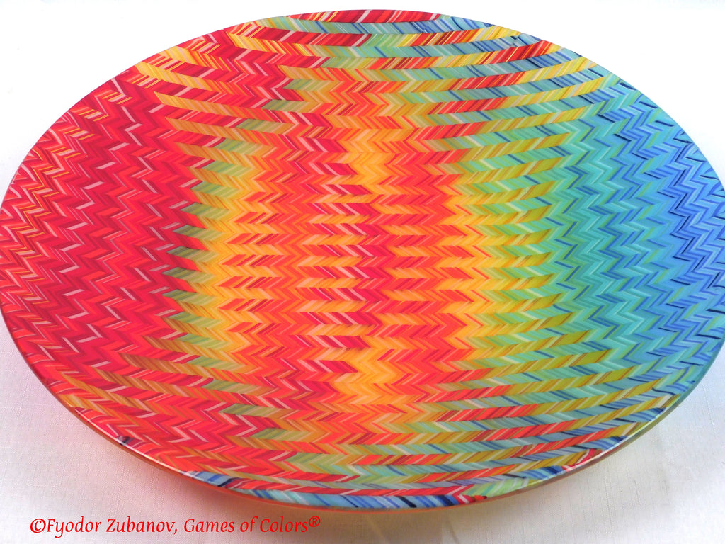 Fused glass plate Four seasons