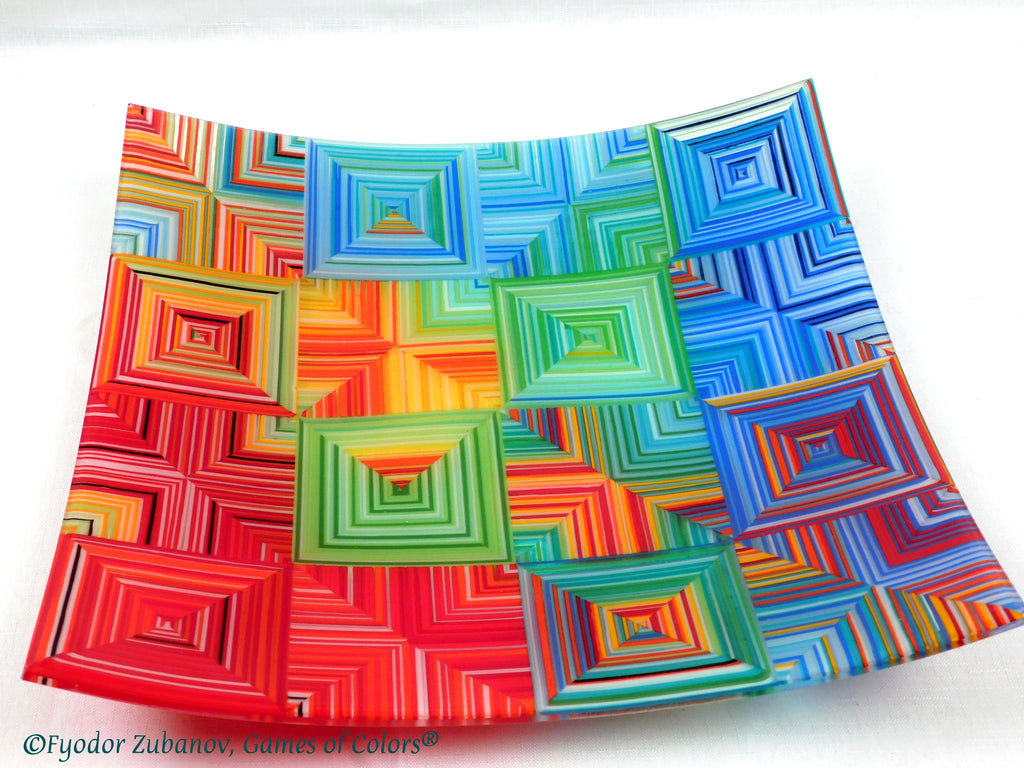 Fused glass plate Waltz of Seasons