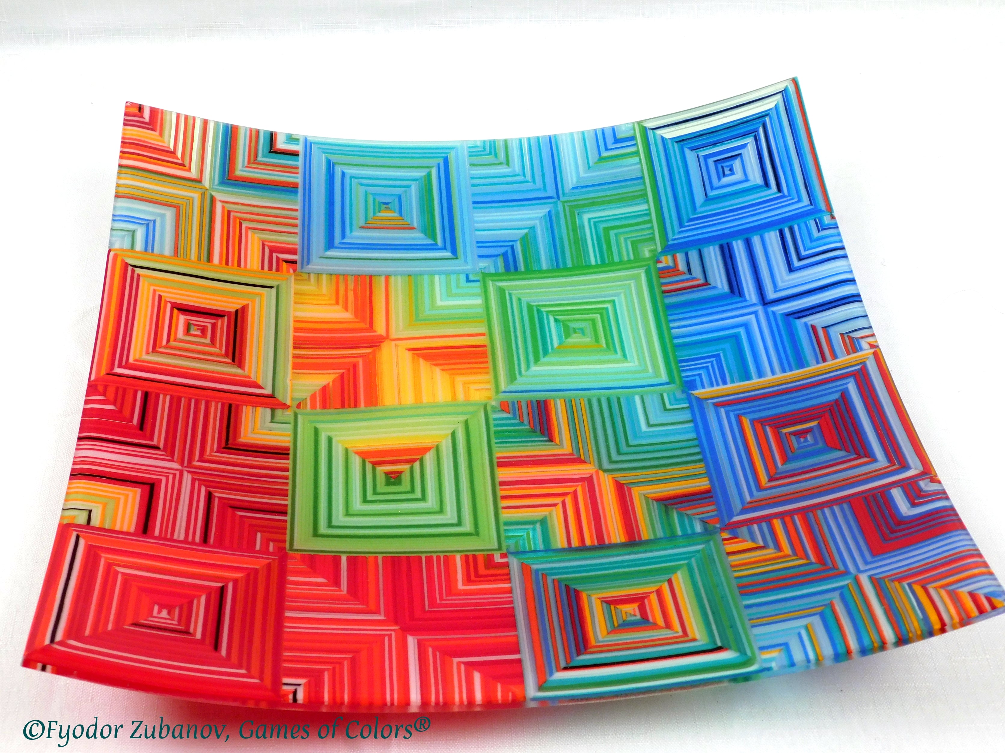 Fused glass plate Waltz of Seasons