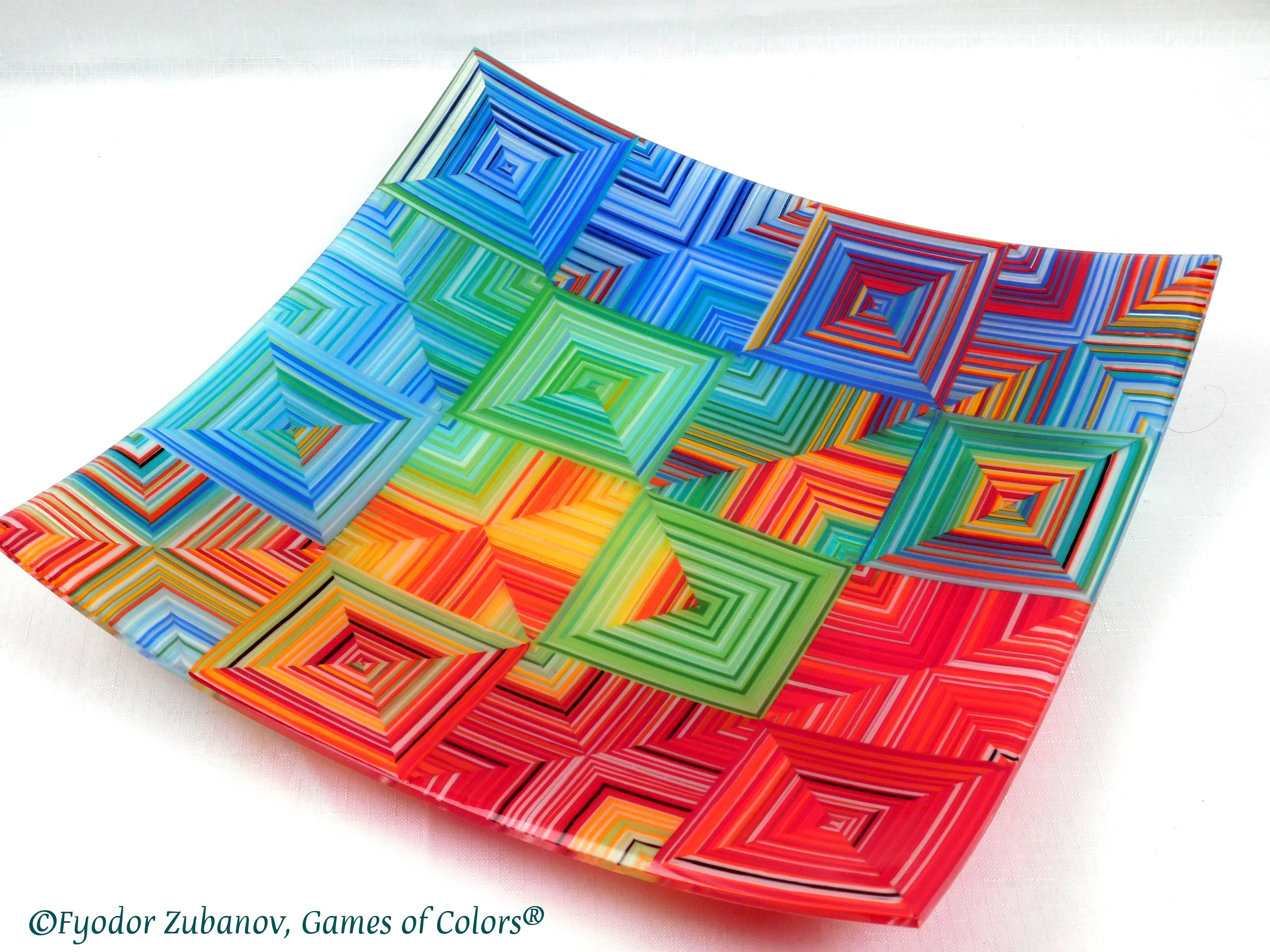 Fused glass plate Waltz of Seasons