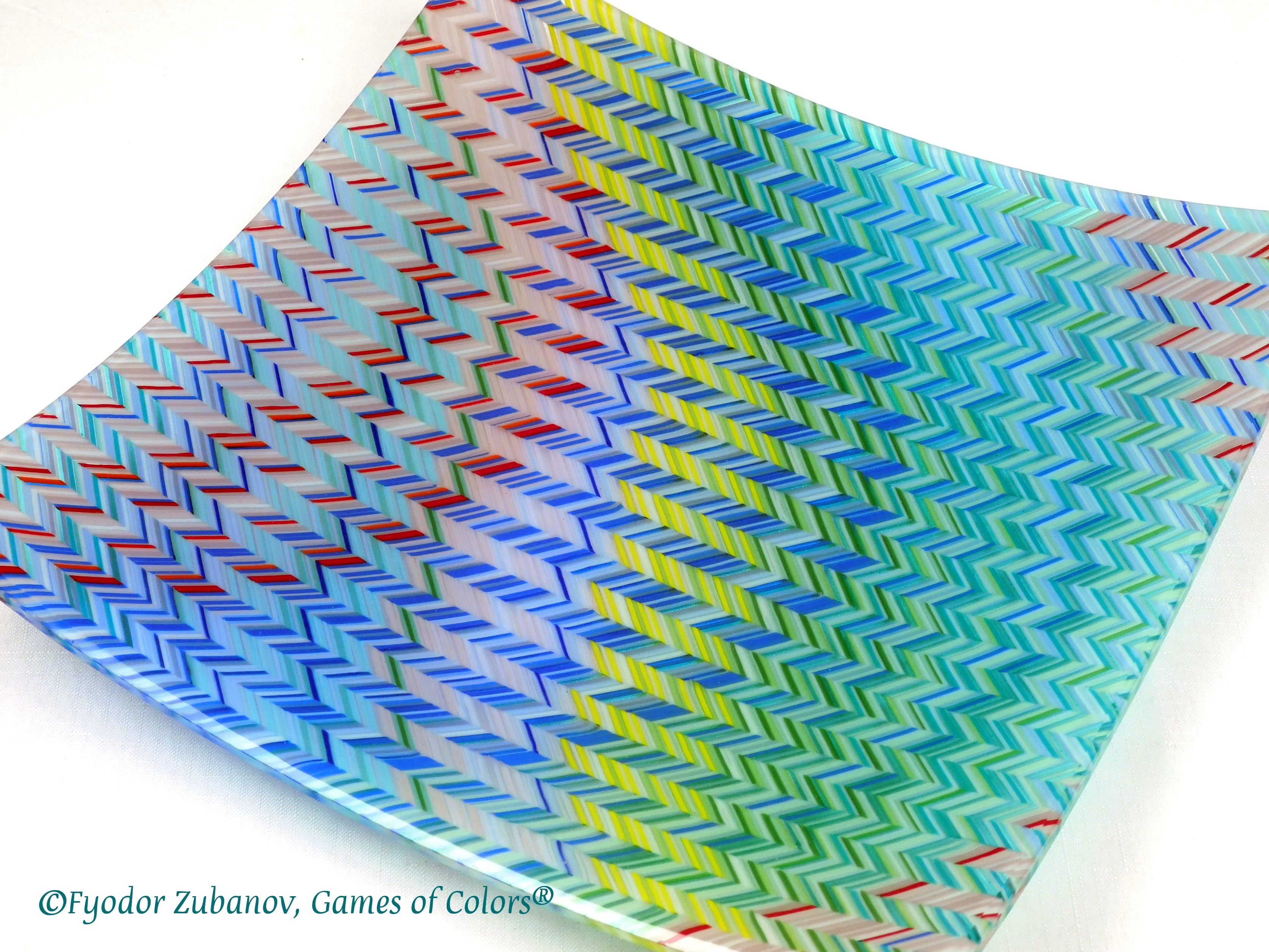 Fused glass plate Twiglight