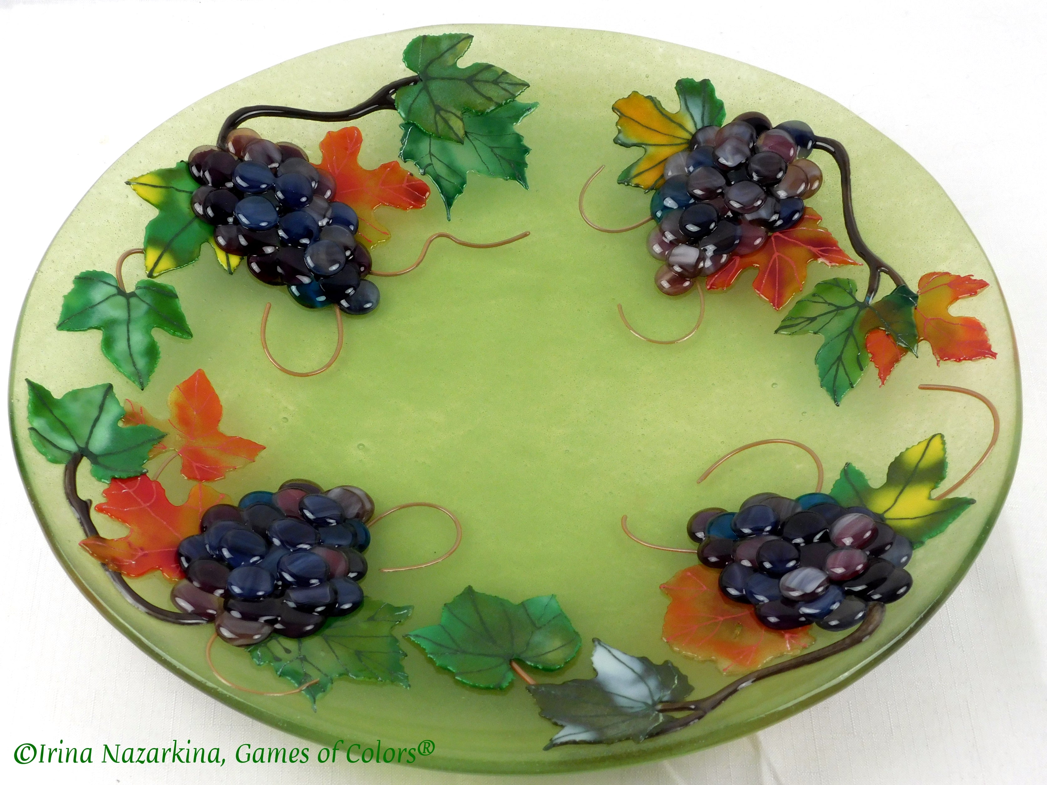 Fused glass plate Harvest