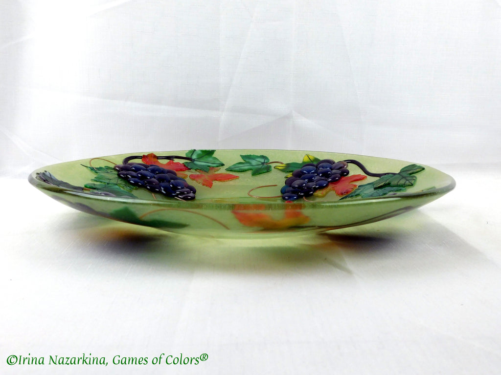 Fused glass plate Harvest
