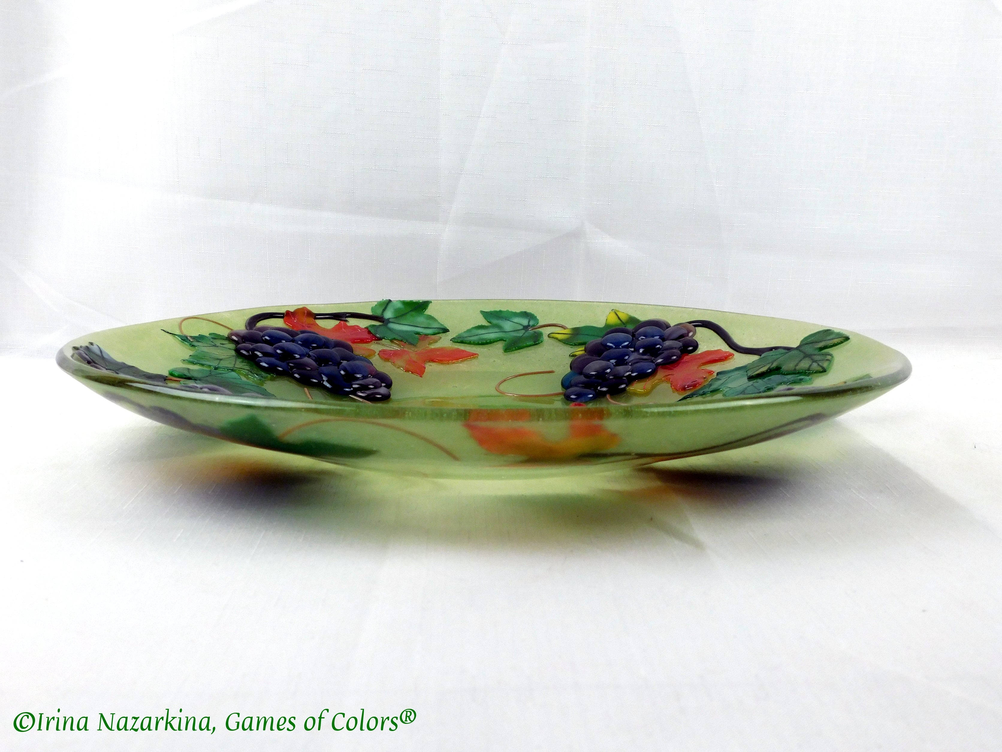 Fused glass plate Harvest
