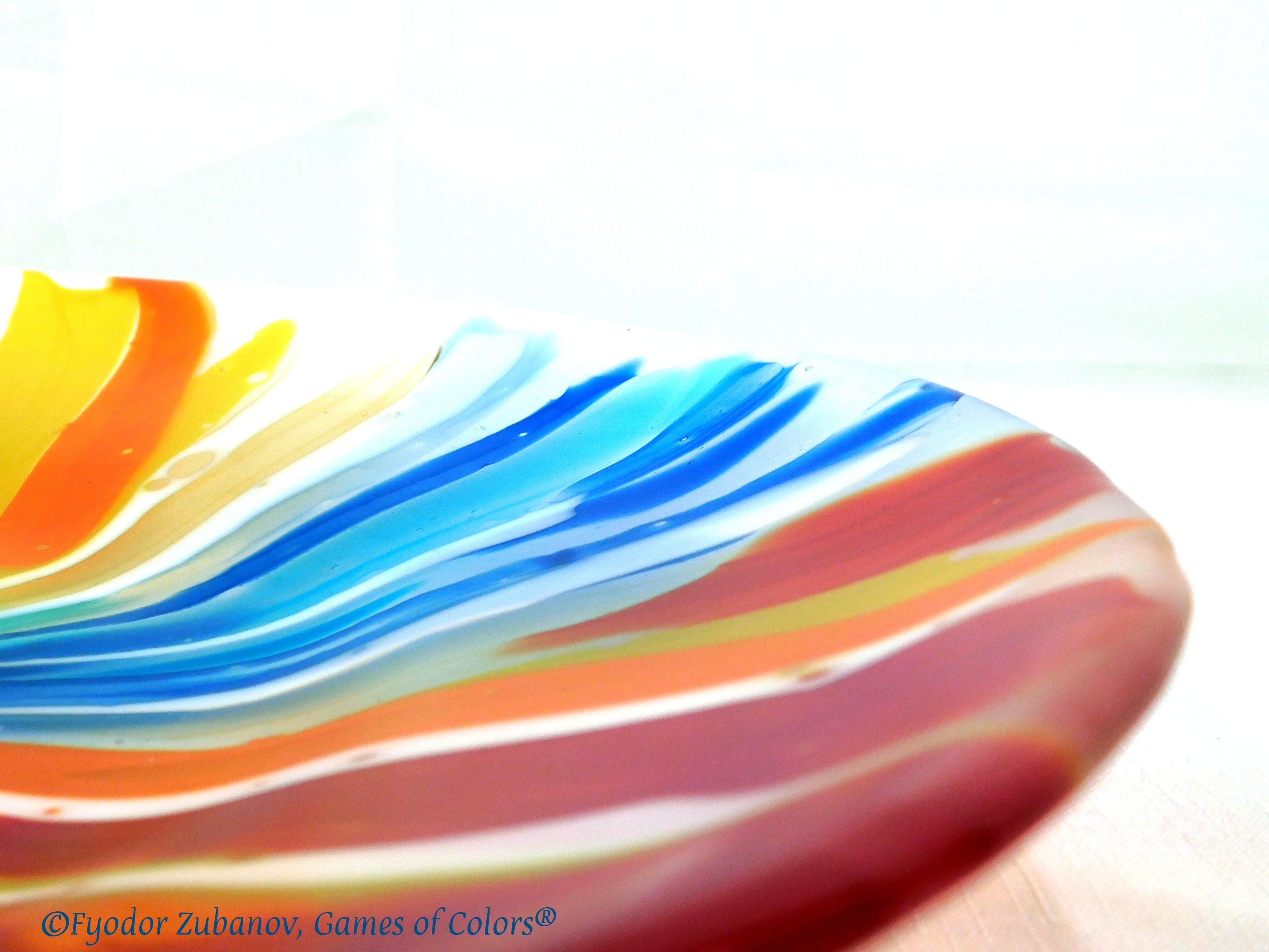 Fused glass plate Oriental Bazaar