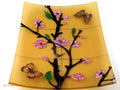 Fused glass plate Sakura