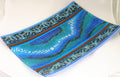 Fused Glass Plate Turquoise-Blue fantasy