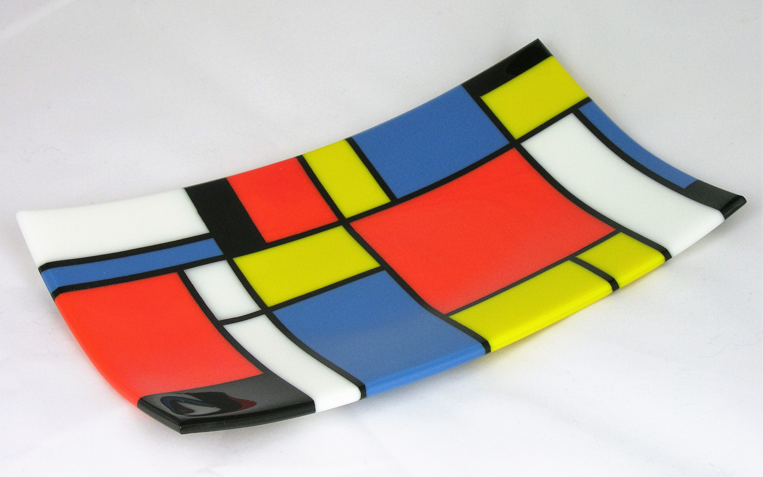 Fused Glass Plate Mondrianian B