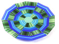 Fused glass plate Round ribbons