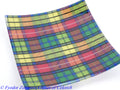 Fused glass plate Buchanan tartan