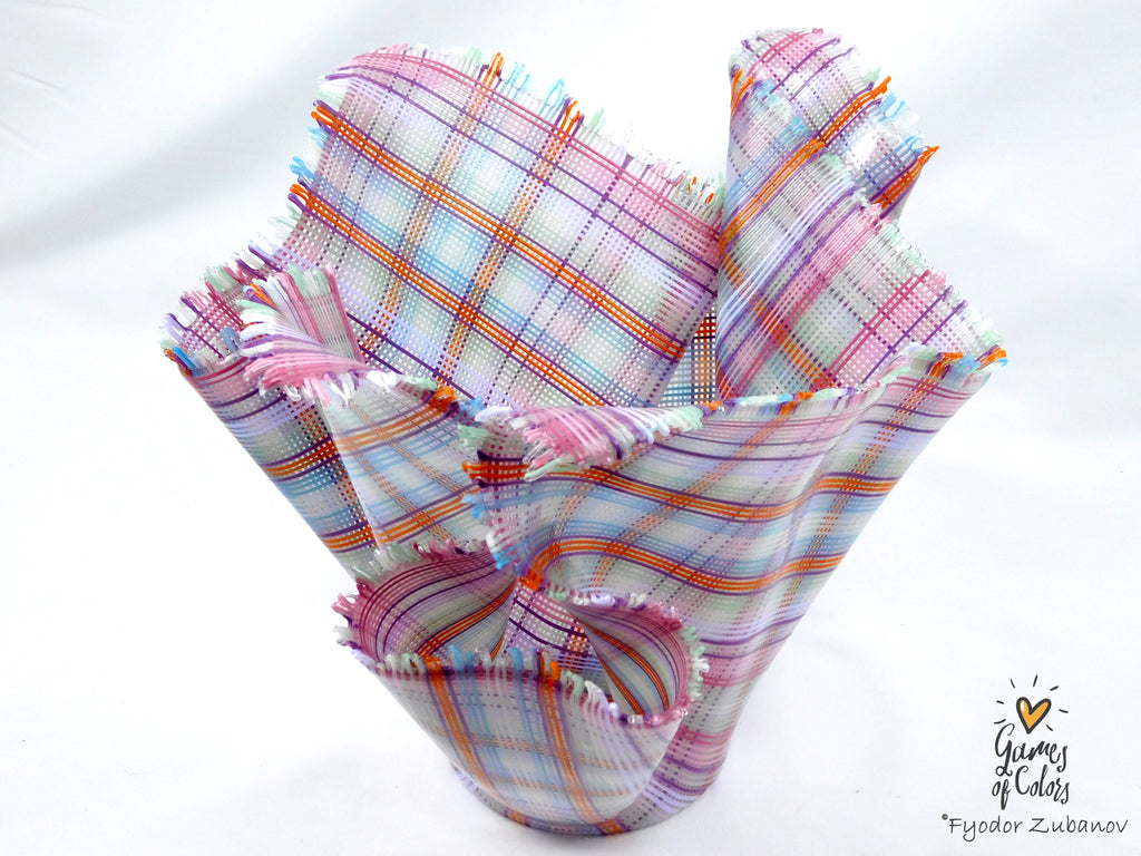 A sculptural glass vase Windy Day: Dawn flutter