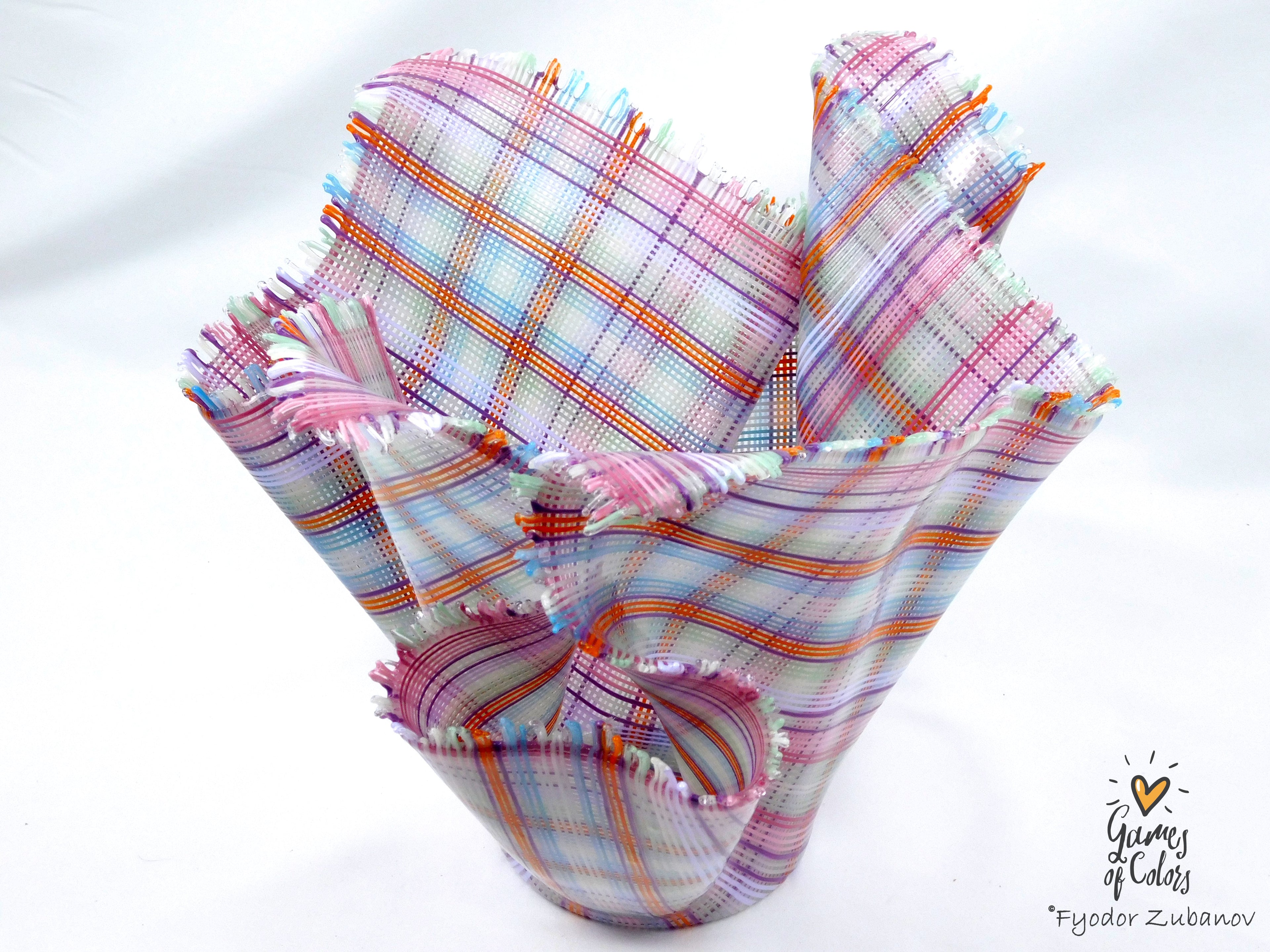 A sculptural glass vase Windy Day: Dawn flutter