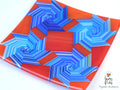Vortex Bloom plate— Red & Blue Drift