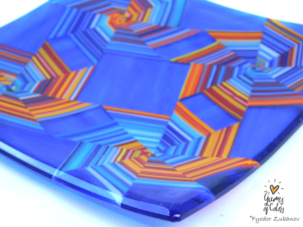 Vortex Bloom plate—Blue Radiance Gyre