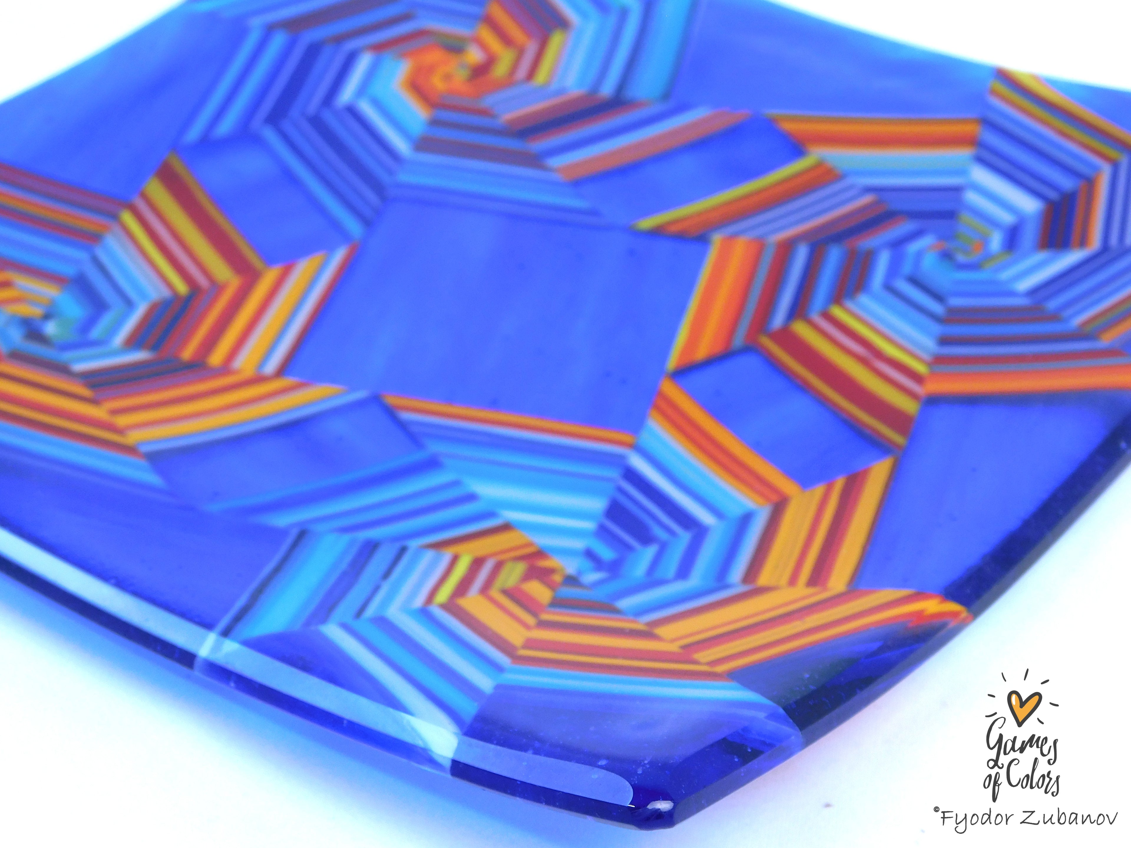 Vortex Bloom plate—Blue Radiance Gyre