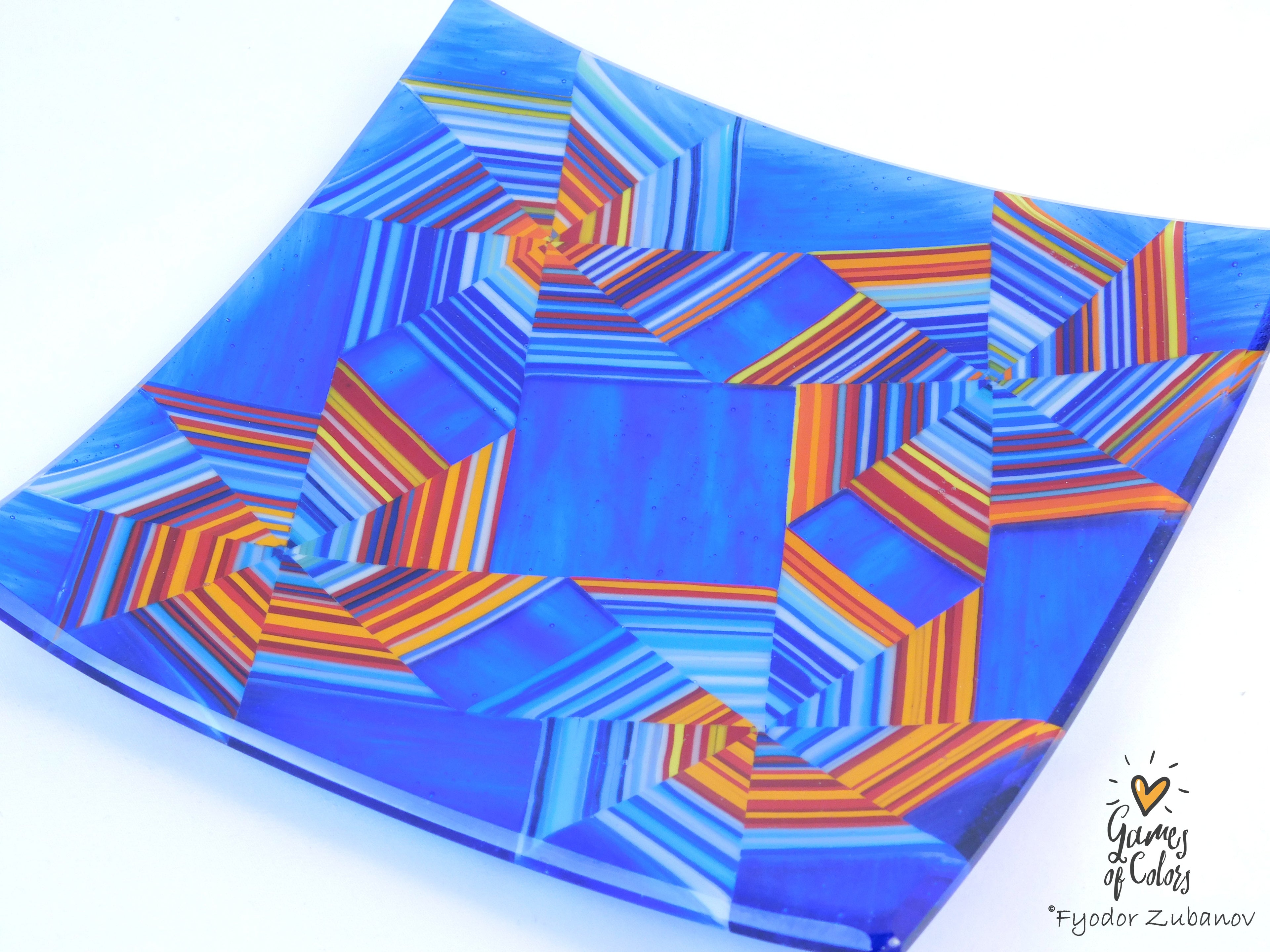 Vortex Bloom plate—Blue Radiance Gyre