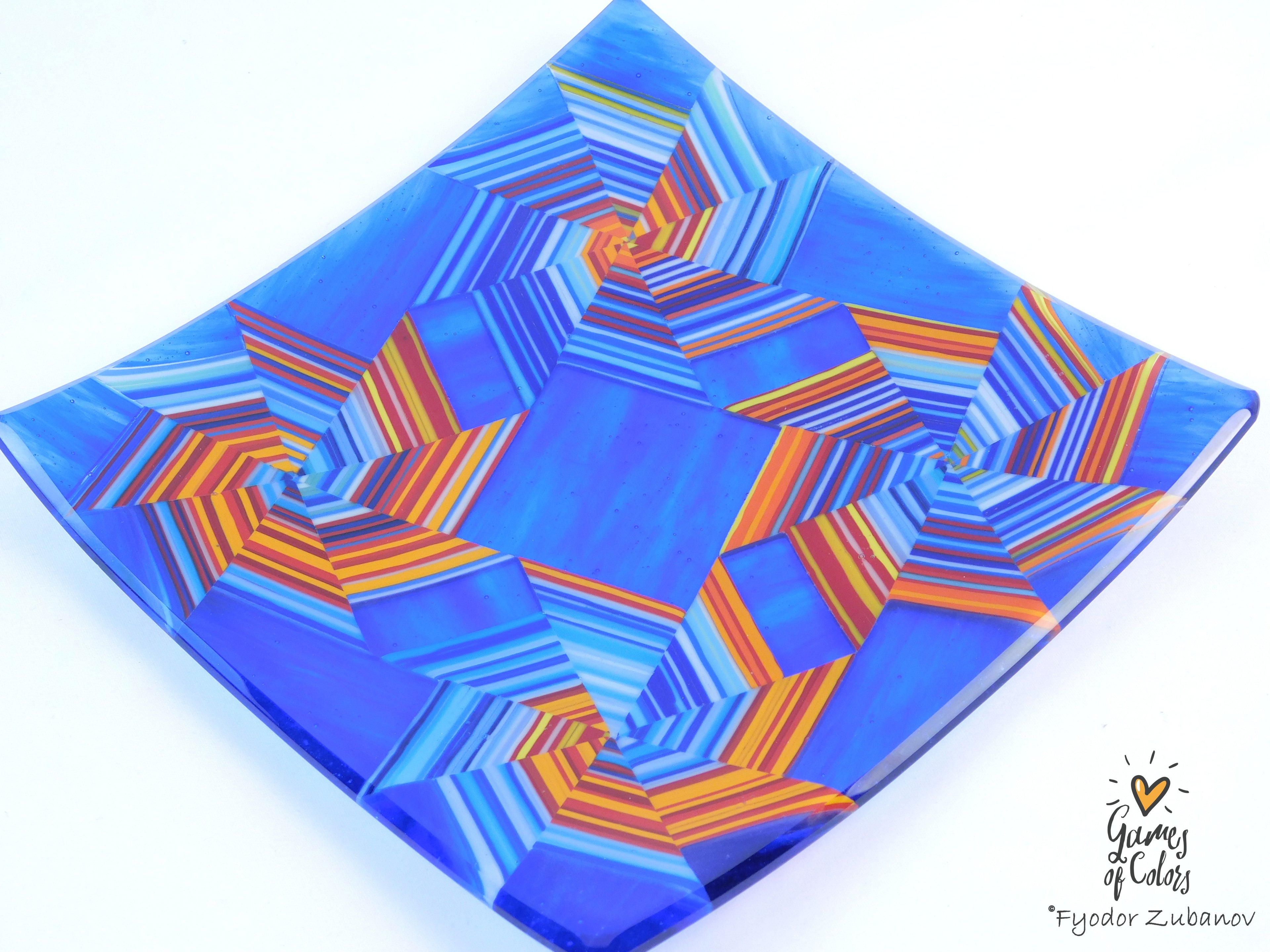 Vortex Bloom plate—Blue Radiance Gyre