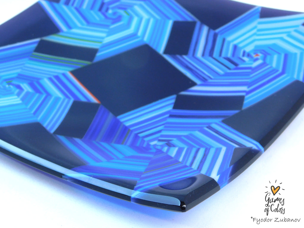 Vortex Bloom plate—Cool Spiral Harmony