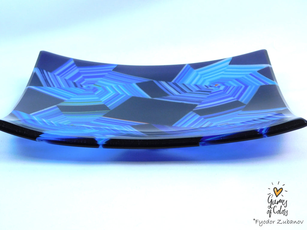 Vortex Bloom plate—Cool Spiral Harmony