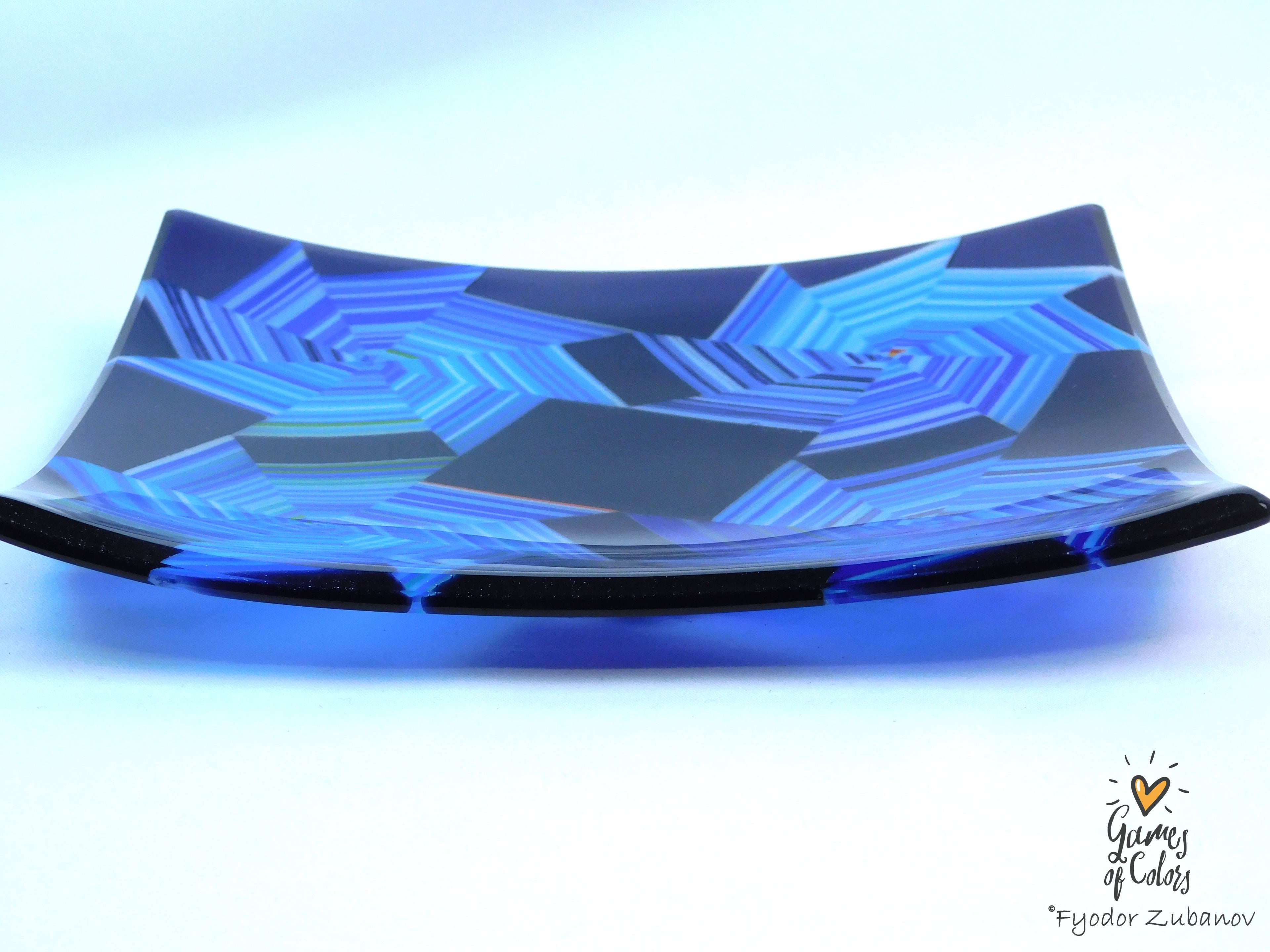 Vortex Bloom plate—Cool Spiral Harmony
