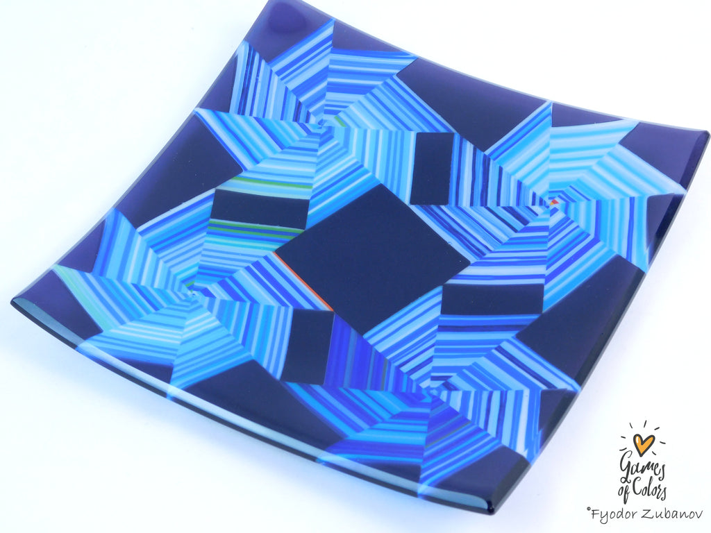 Vortex Bloom plate—Cool Spiral Harmony
