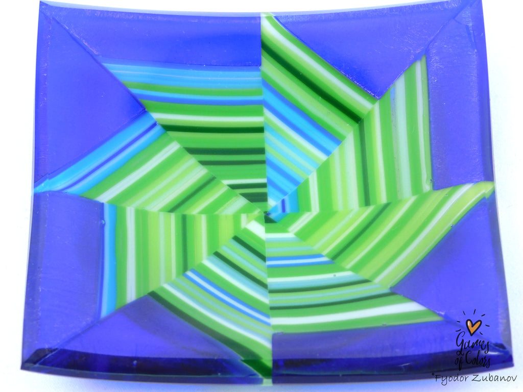 Vortex Bloom plate—Sapphire Drift