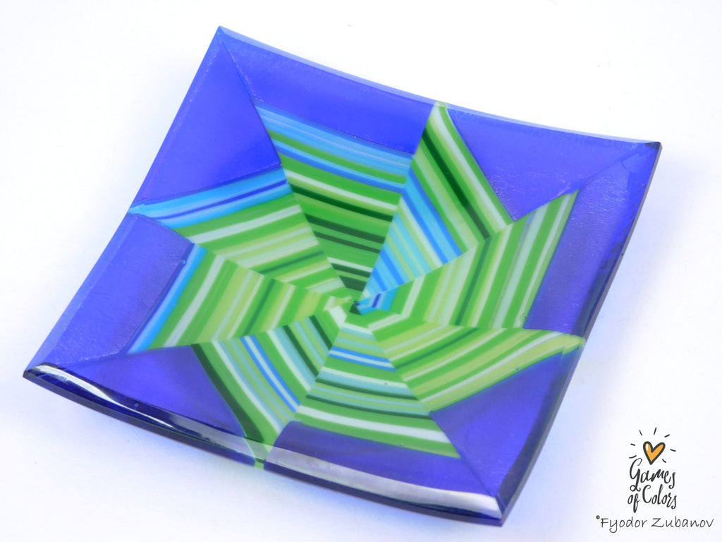 Vortex Bloom plate—Sapphire Drift
