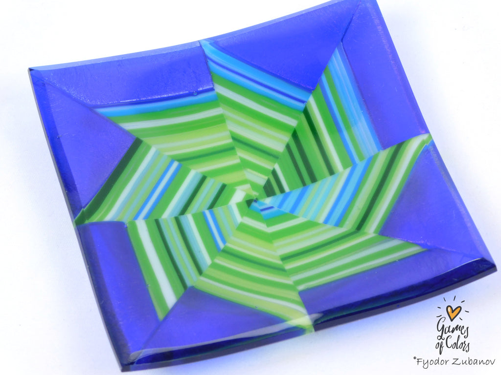 Vortex Bloom plate—Sapphire Drift
