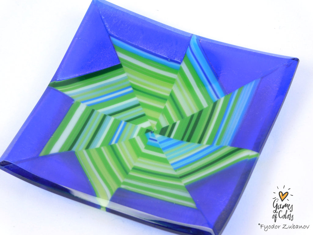 Vortex Bloom plate—Sapphire Drift