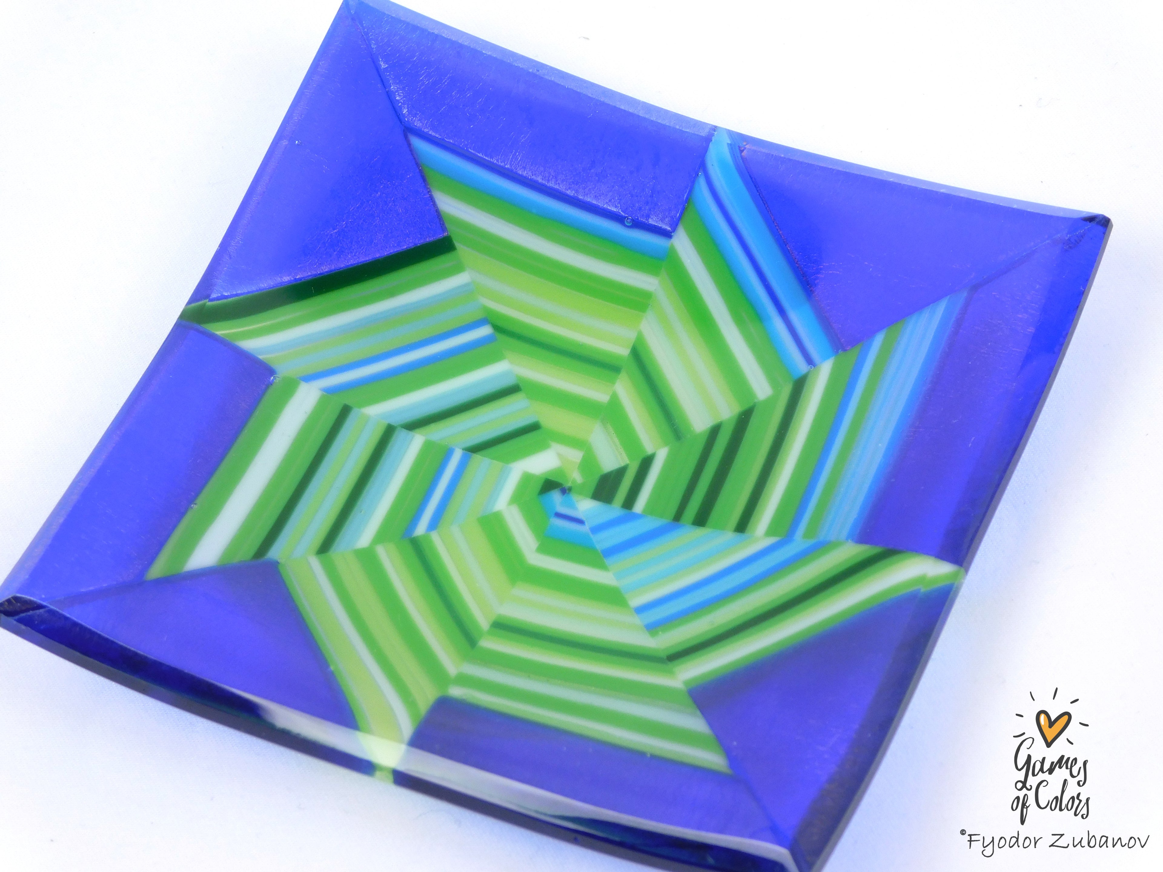 Vortex Bloom plate—Sapphire Drift